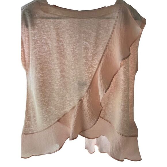 Banana Republic Women’s SZS Blouse Pink with Sheer Frill - Picture 1 of 8